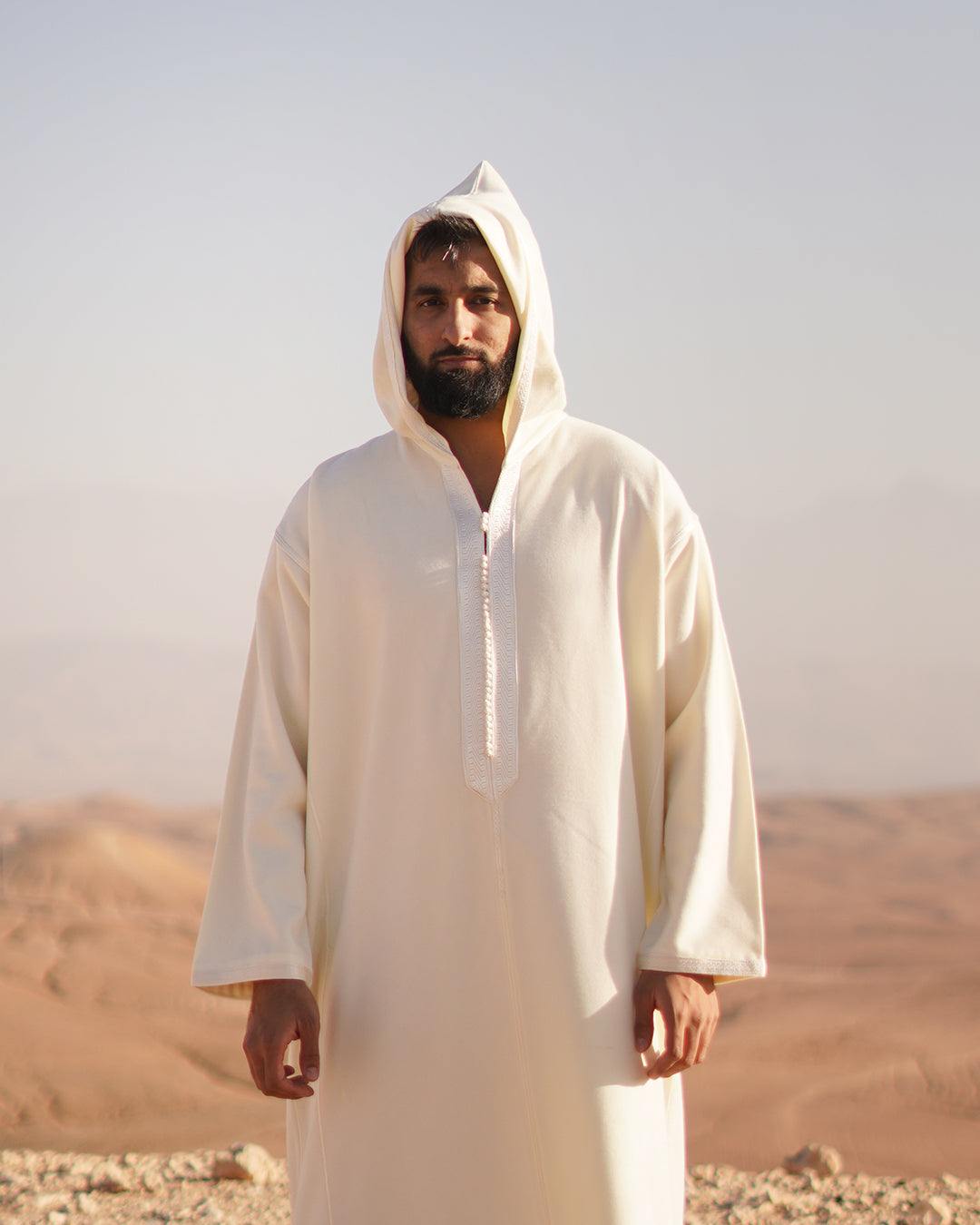 Djellaba with hand-sewn online hood